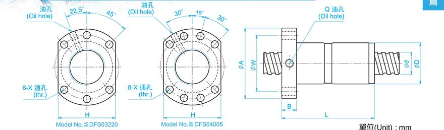 TBI DFS08020-3.8 TBI丝杠SFAR尺寸
